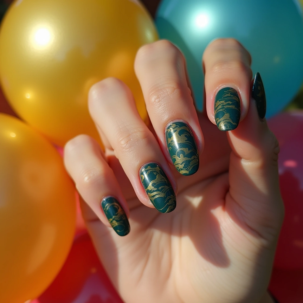 Teal Textile Waves