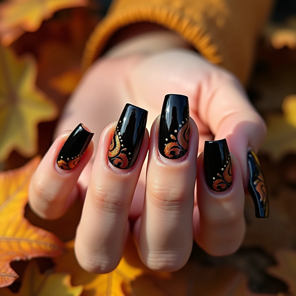 Elegant Orange And Black