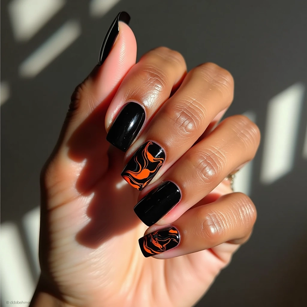 Artistic Orange And Black