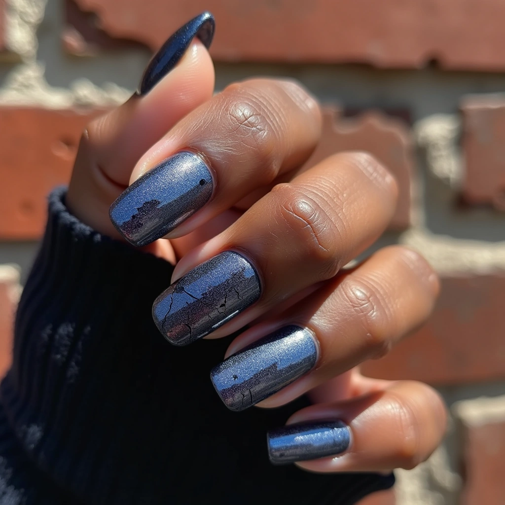 Edgy Indigo Crackle