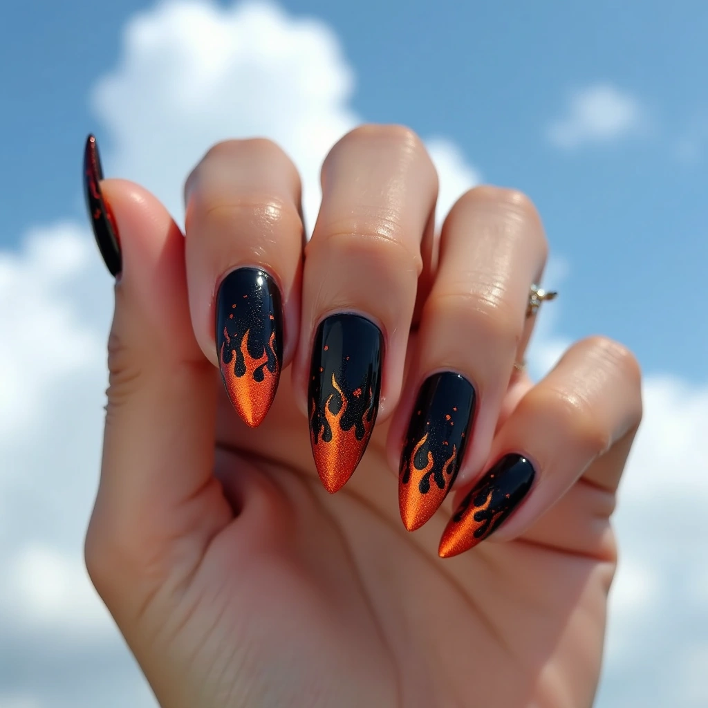 Fiery Orange And Black
