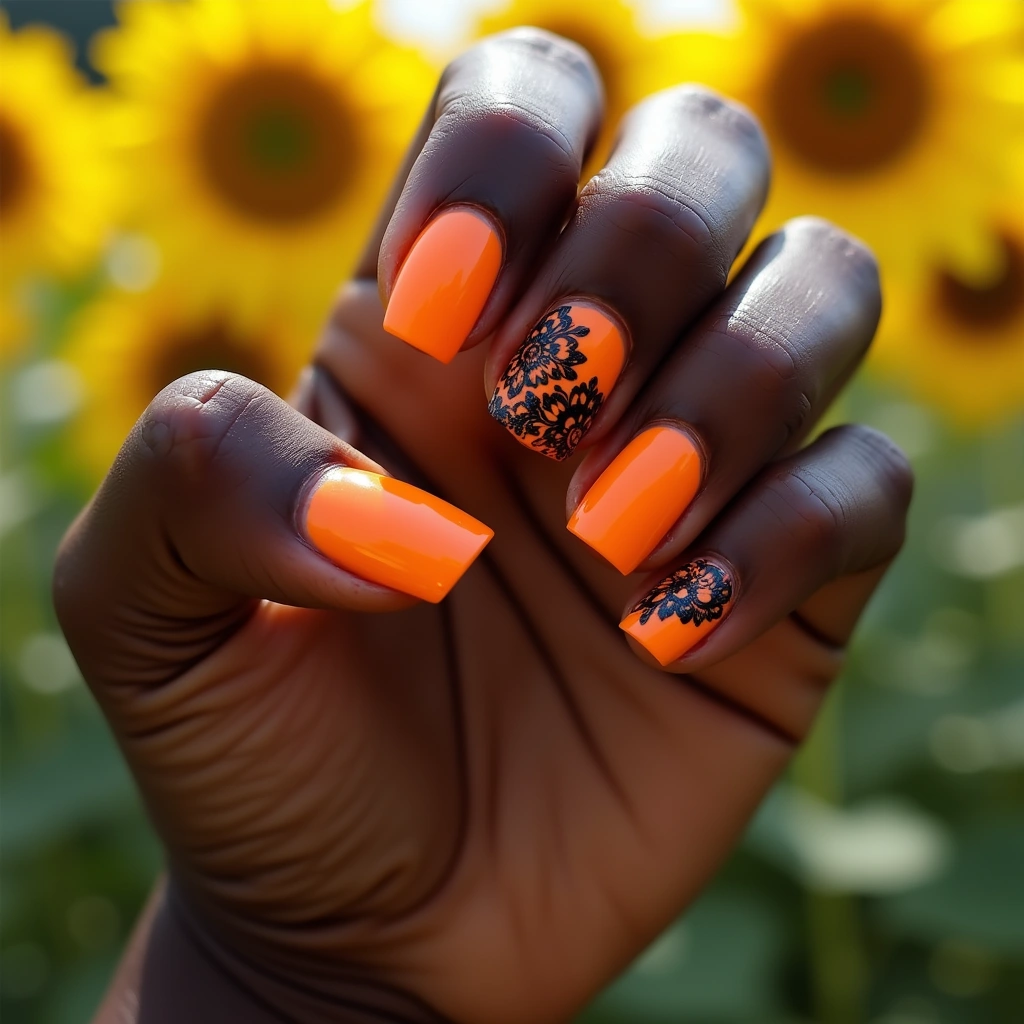 Lace Orange And Black