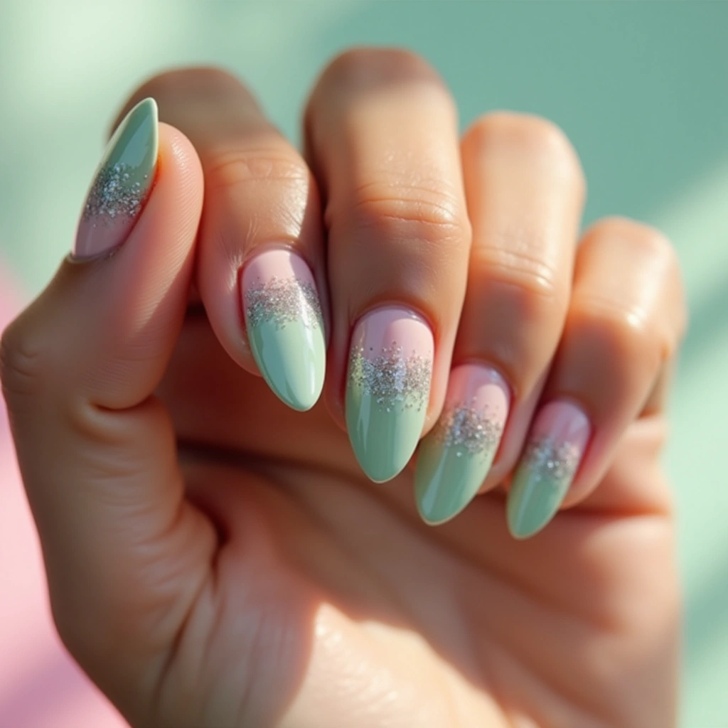 Gradient Green And Pink