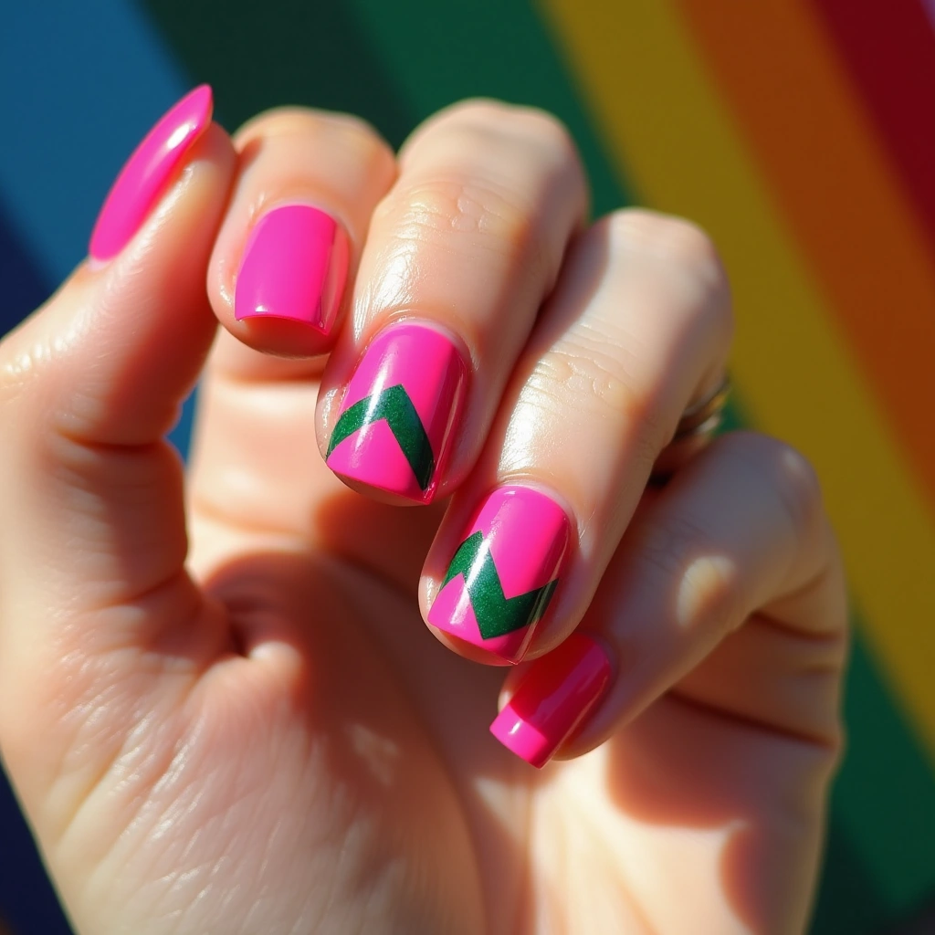 Striking Pink And Green