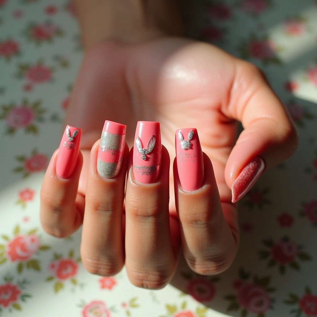 Glitter Bunny Tips