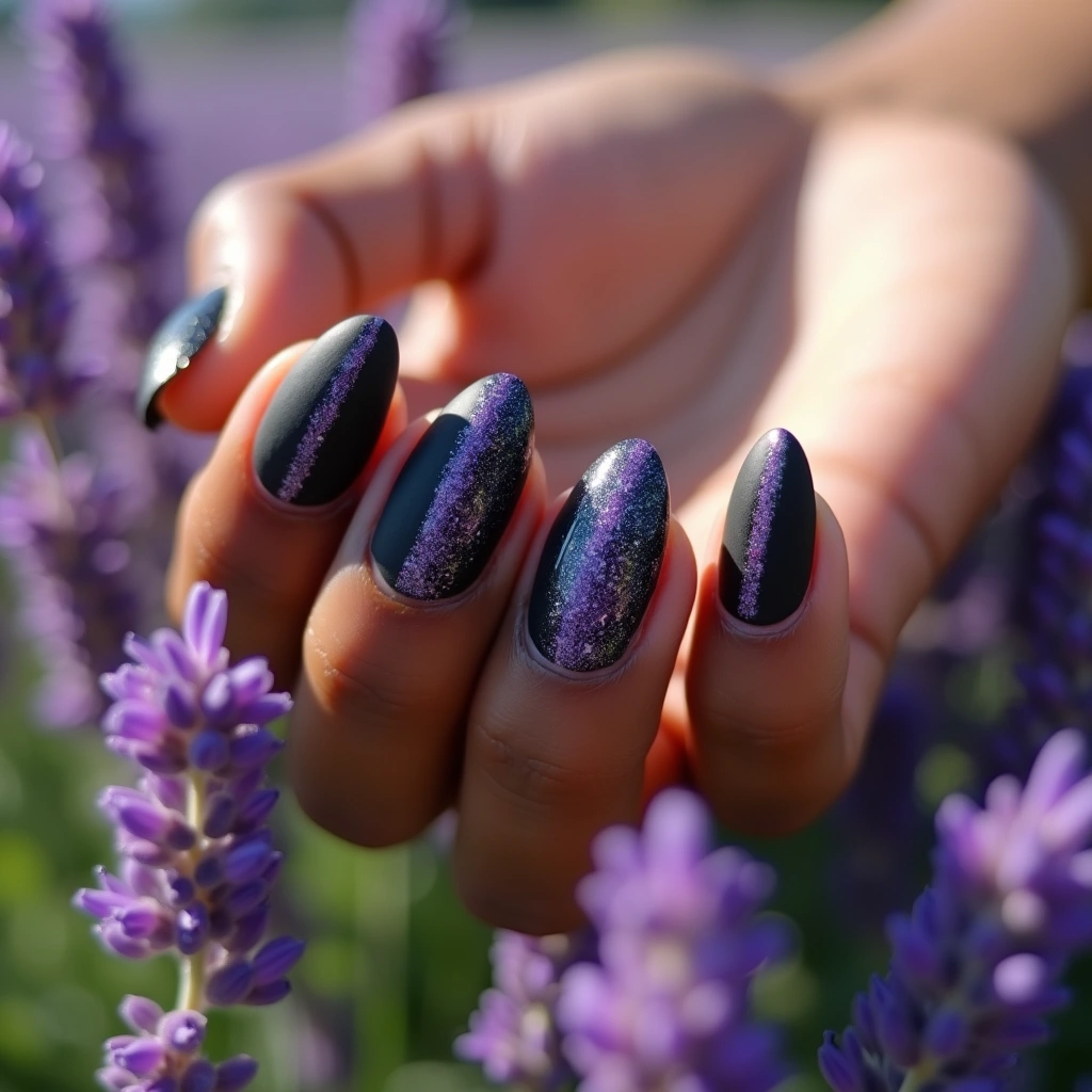 Glittery Black And Purple