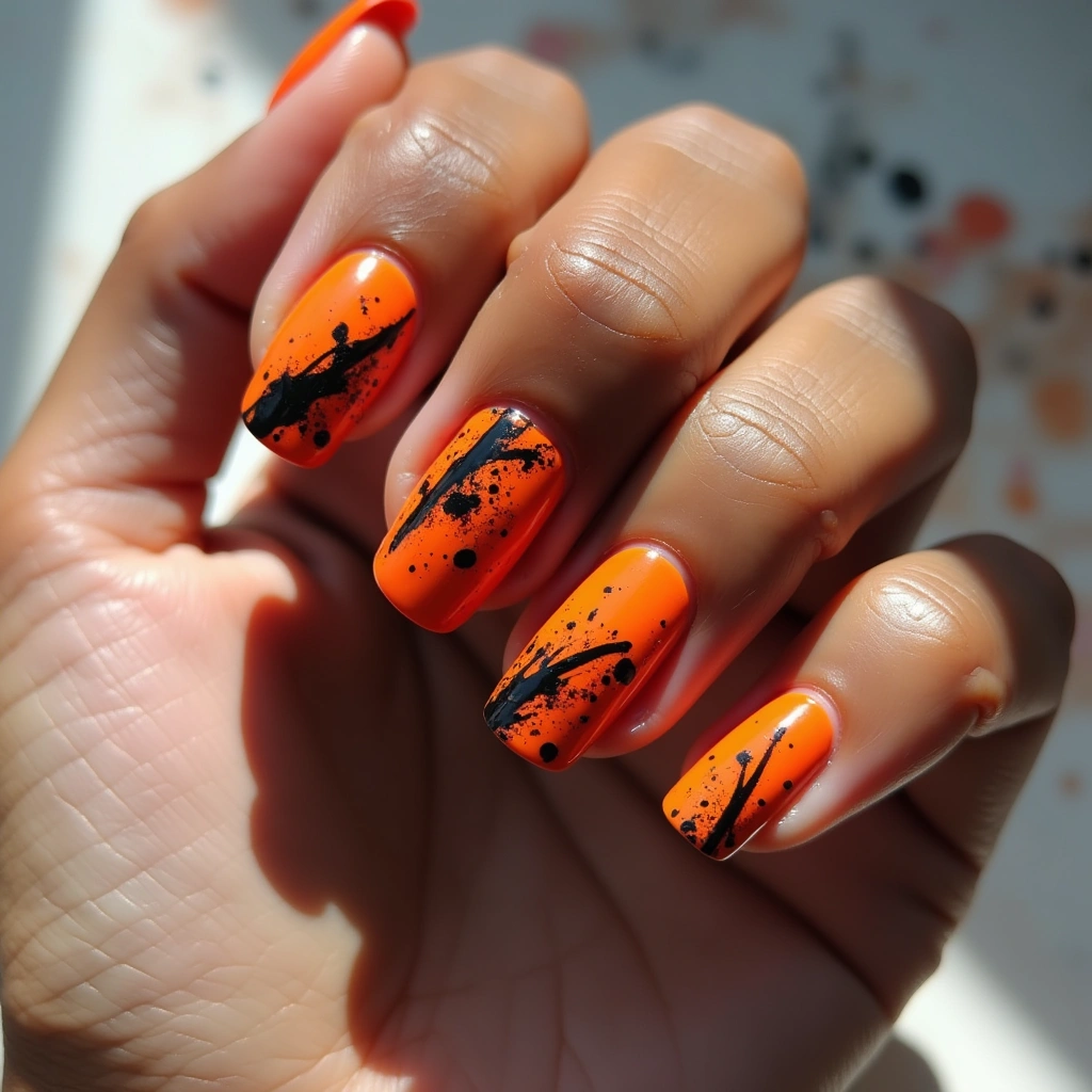 Splatter Orange And Black