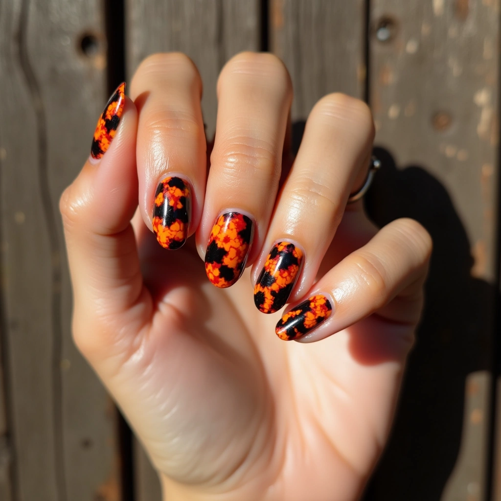Tie-Dye Orange And Black