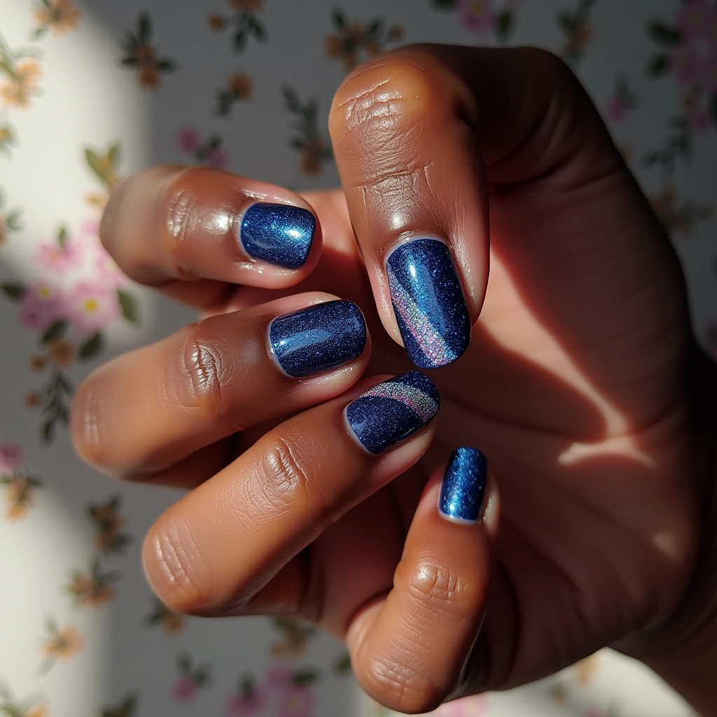 Holographic Indigo Sparkle