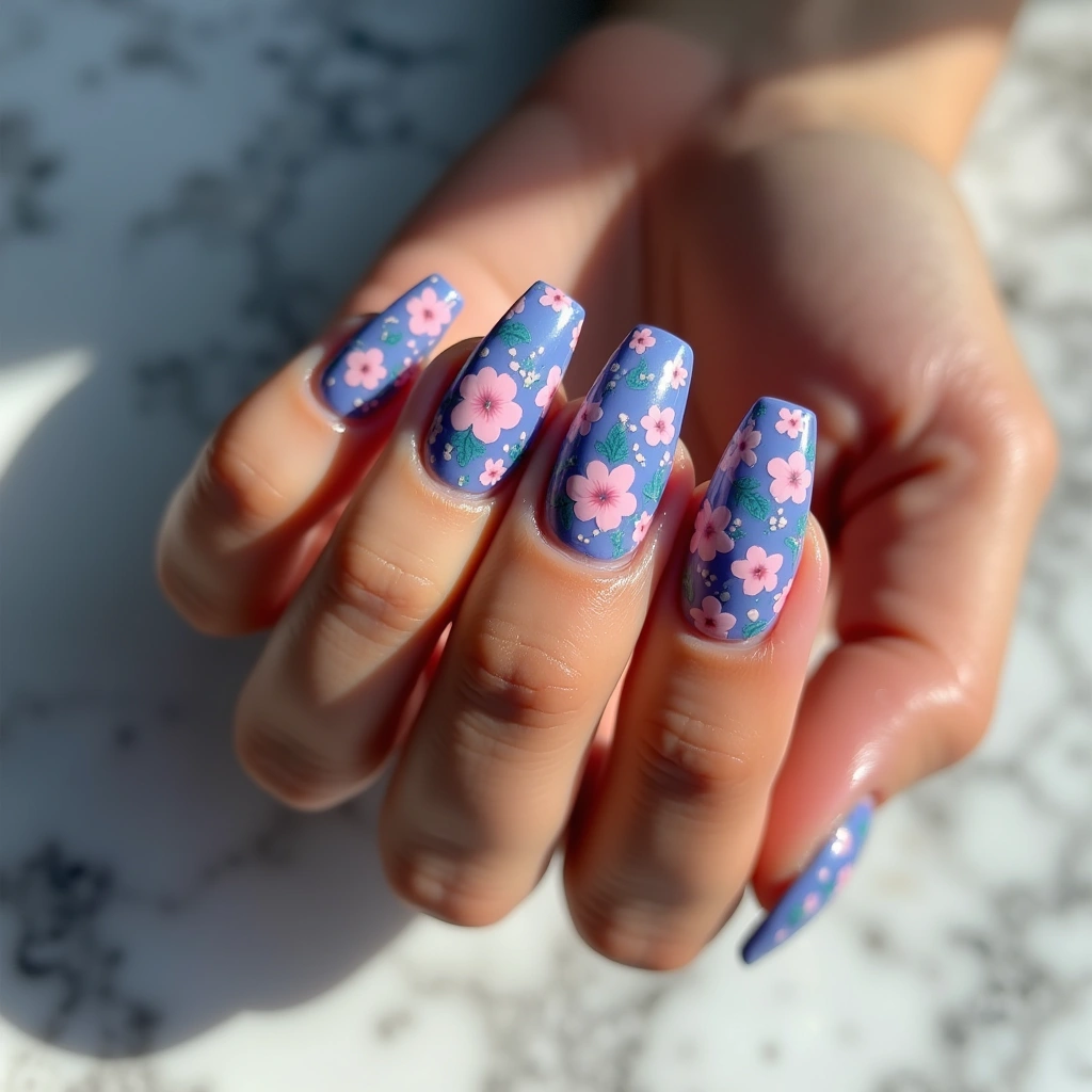 Indigo Floral Contrast
