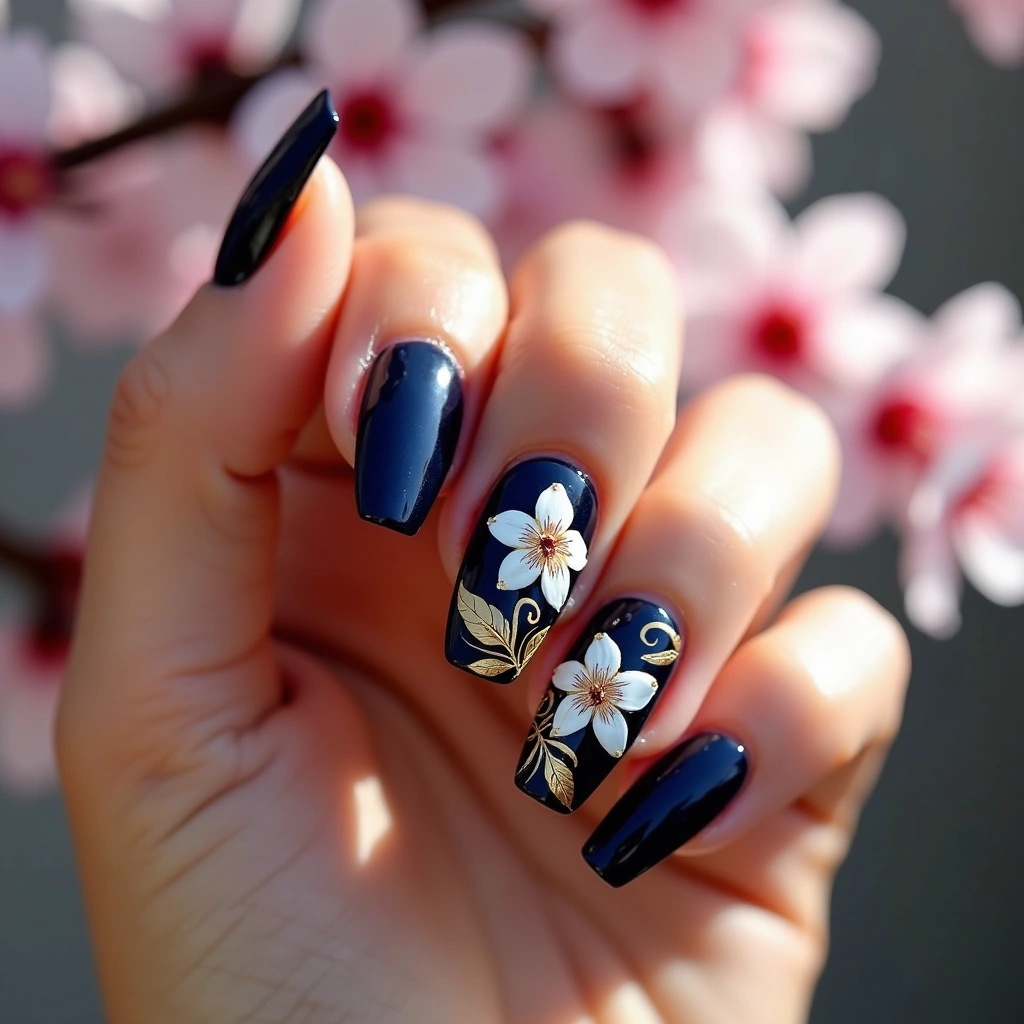 Navy Hibiscus Chic