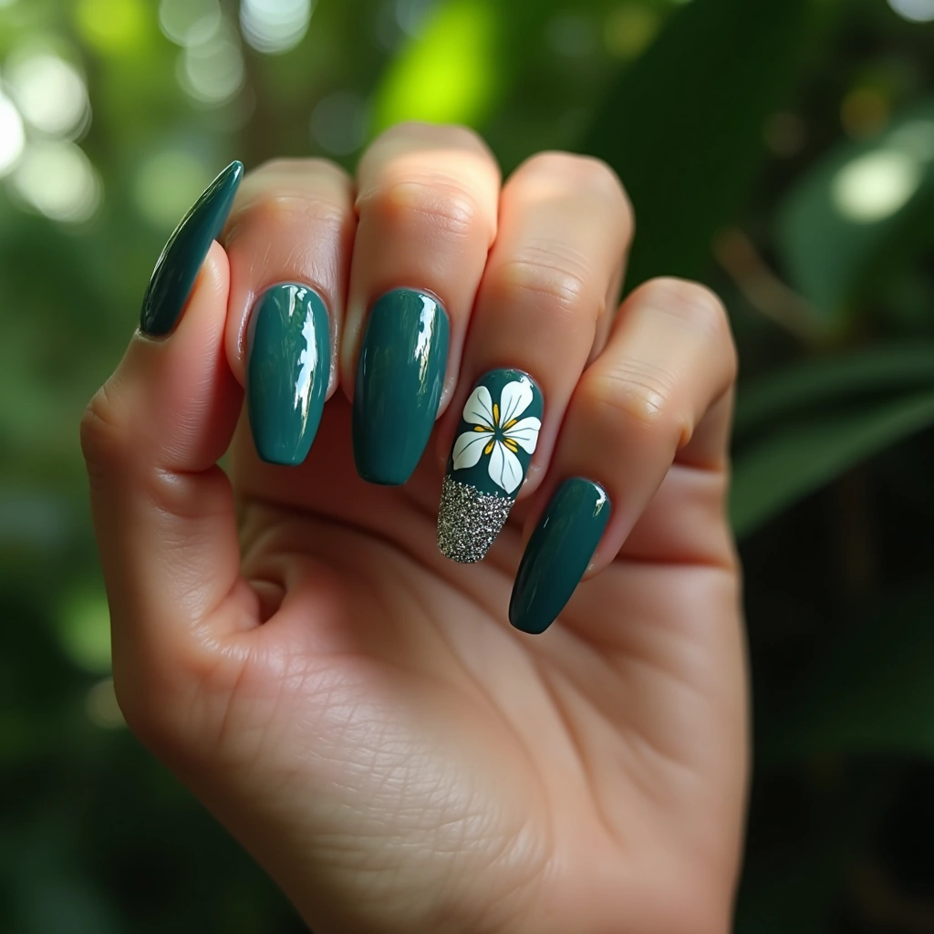 Teal Hibiscus Glam