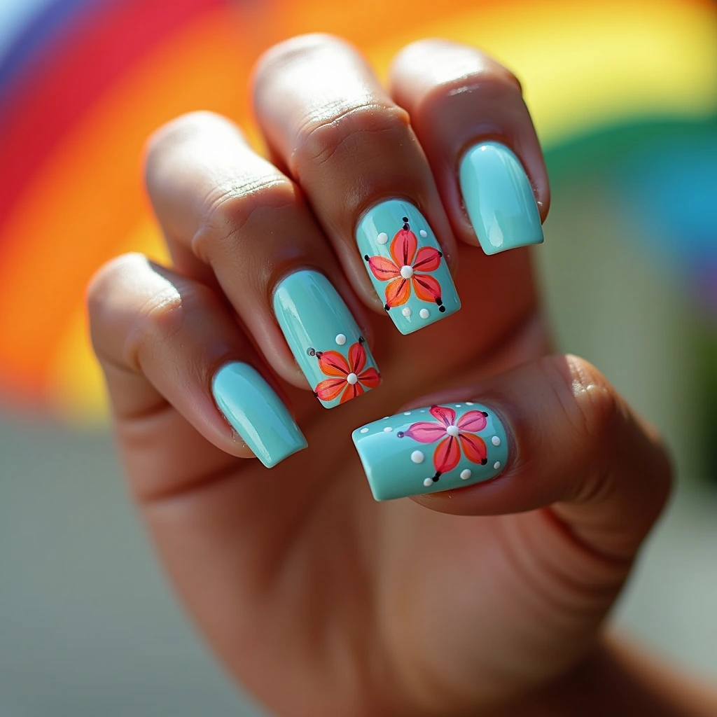 Turquoise Hibiscus Splash