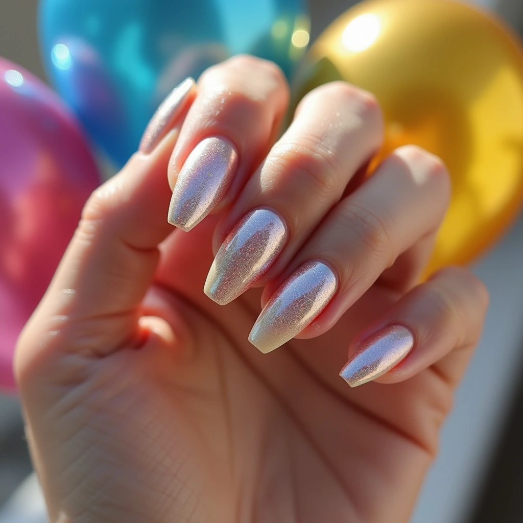 Glitter Fade Vanilla Chrome