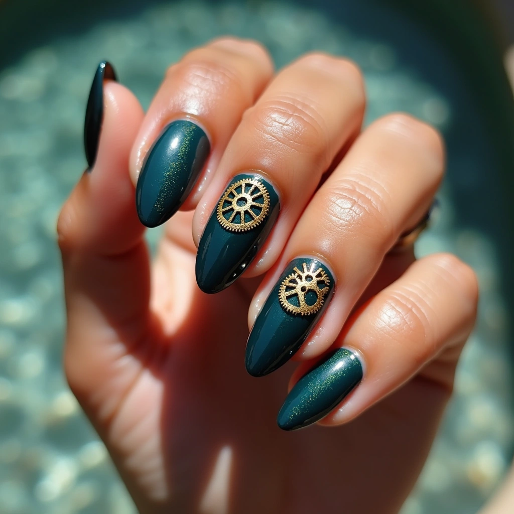 Teal Gold Clockwork