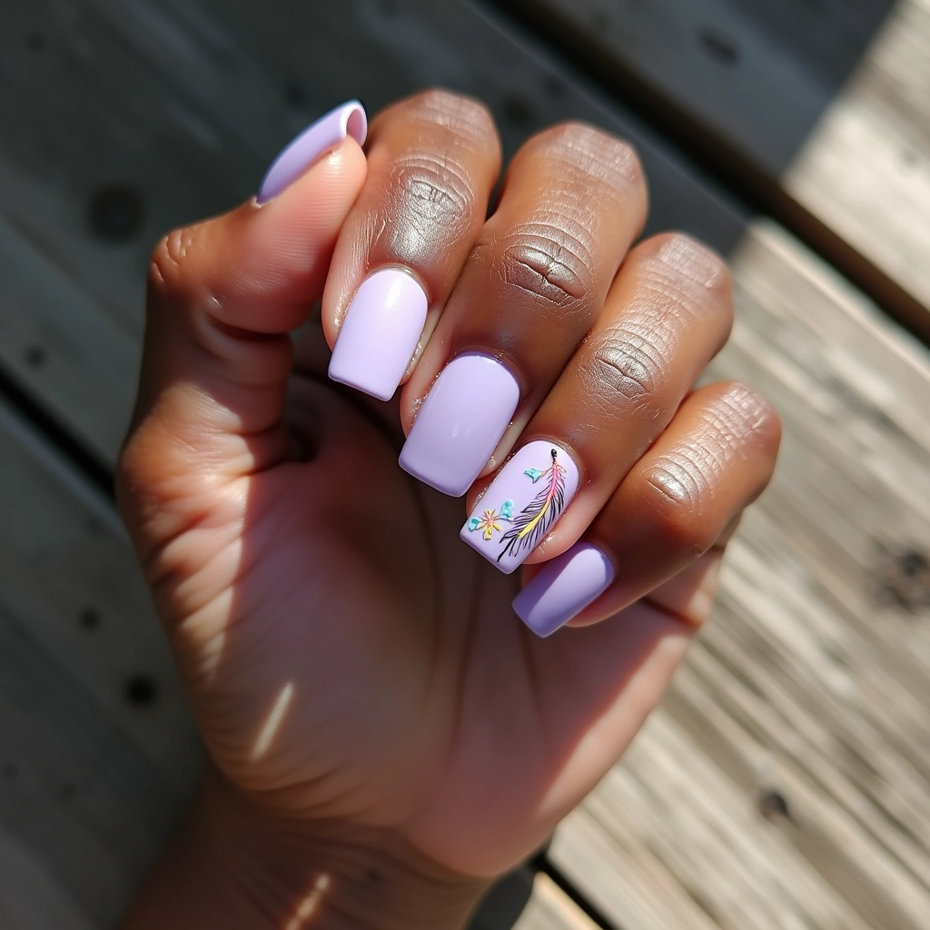 Lavender Boho Feathers