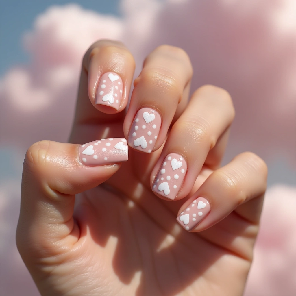 White Dots Romantic Heart