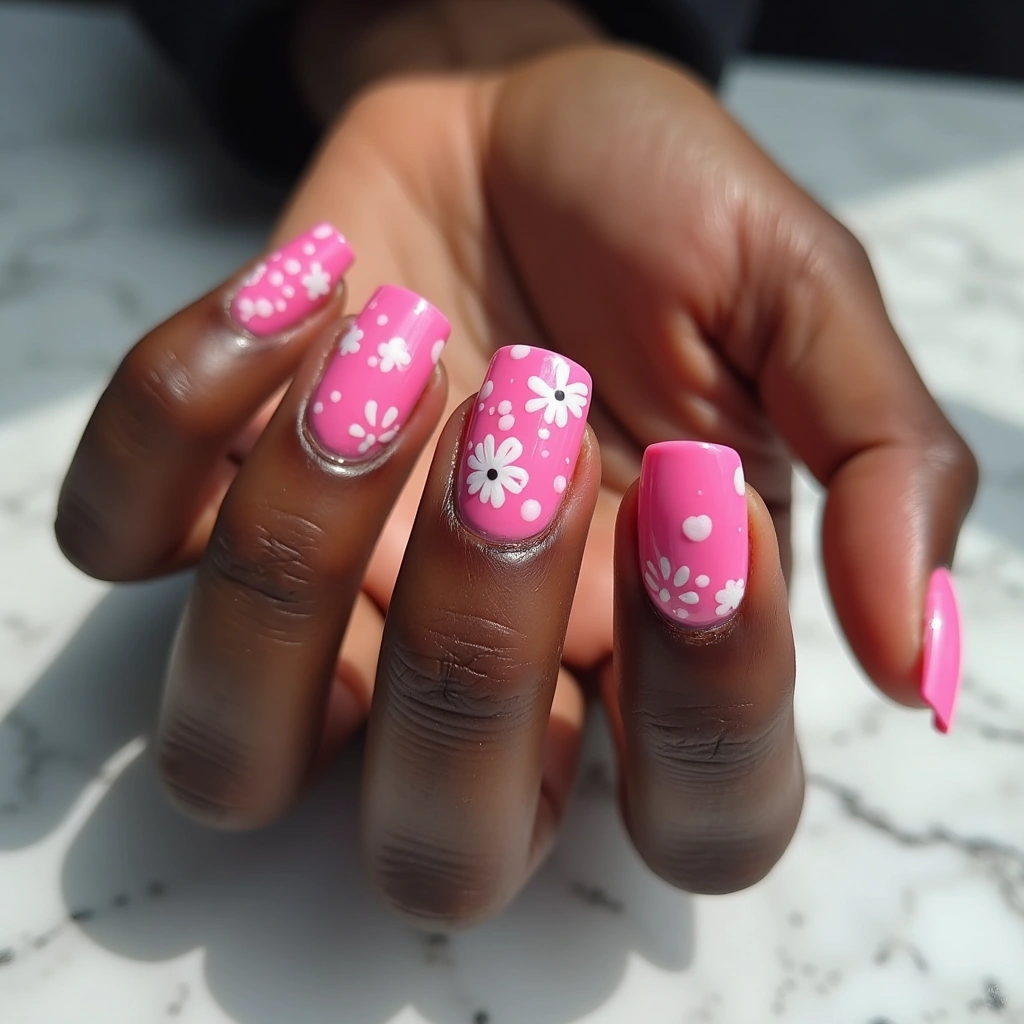 White Dots Flirty Floral