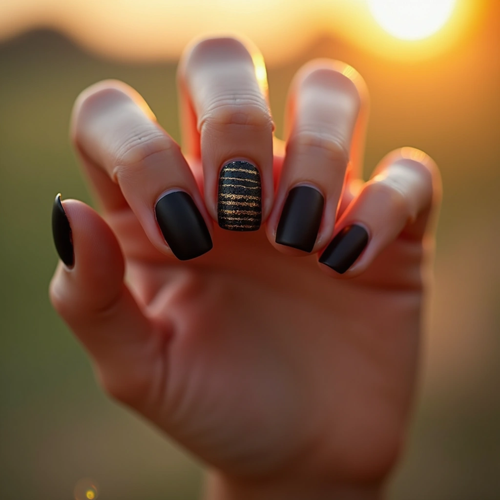 Black Glitter Stripes