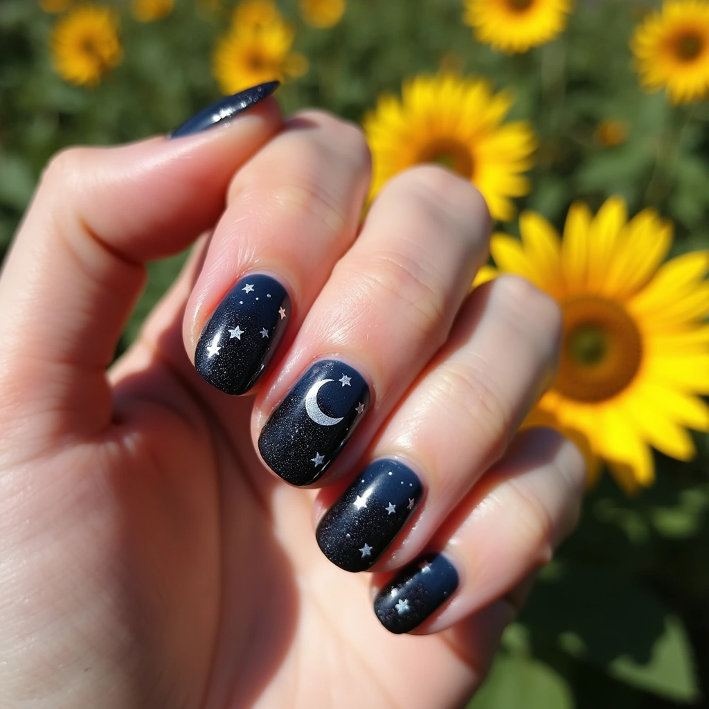 Black Glitter Moonlit