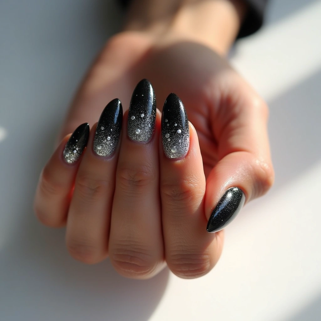 Black Glitter Pearls