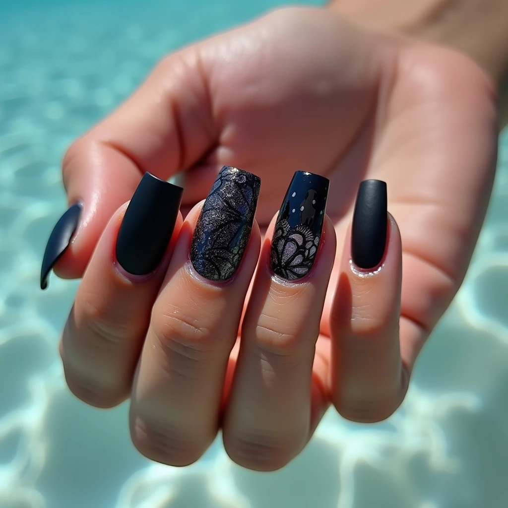 Black Glitter Lace