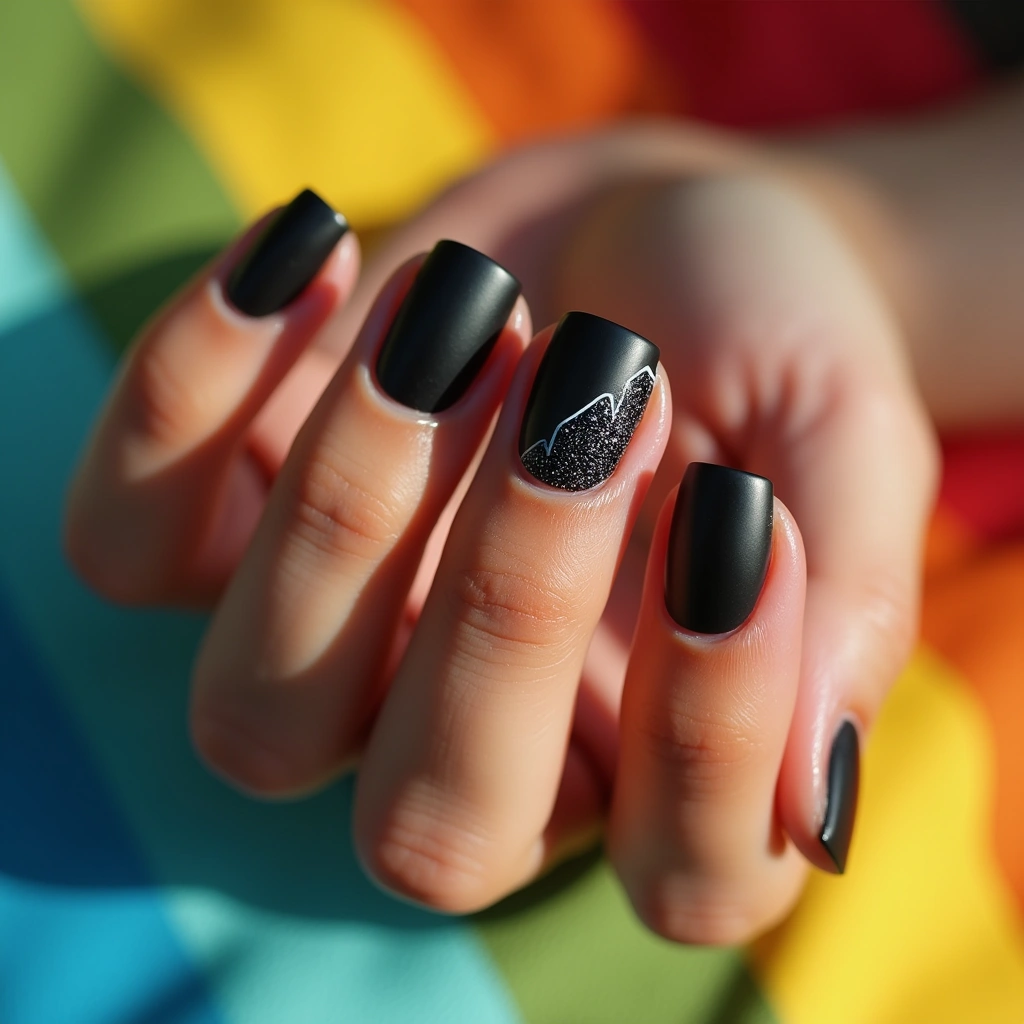 Black Glitter Geometric