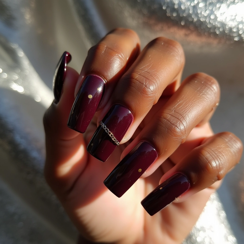 Sophisticated Burgundy Dashes