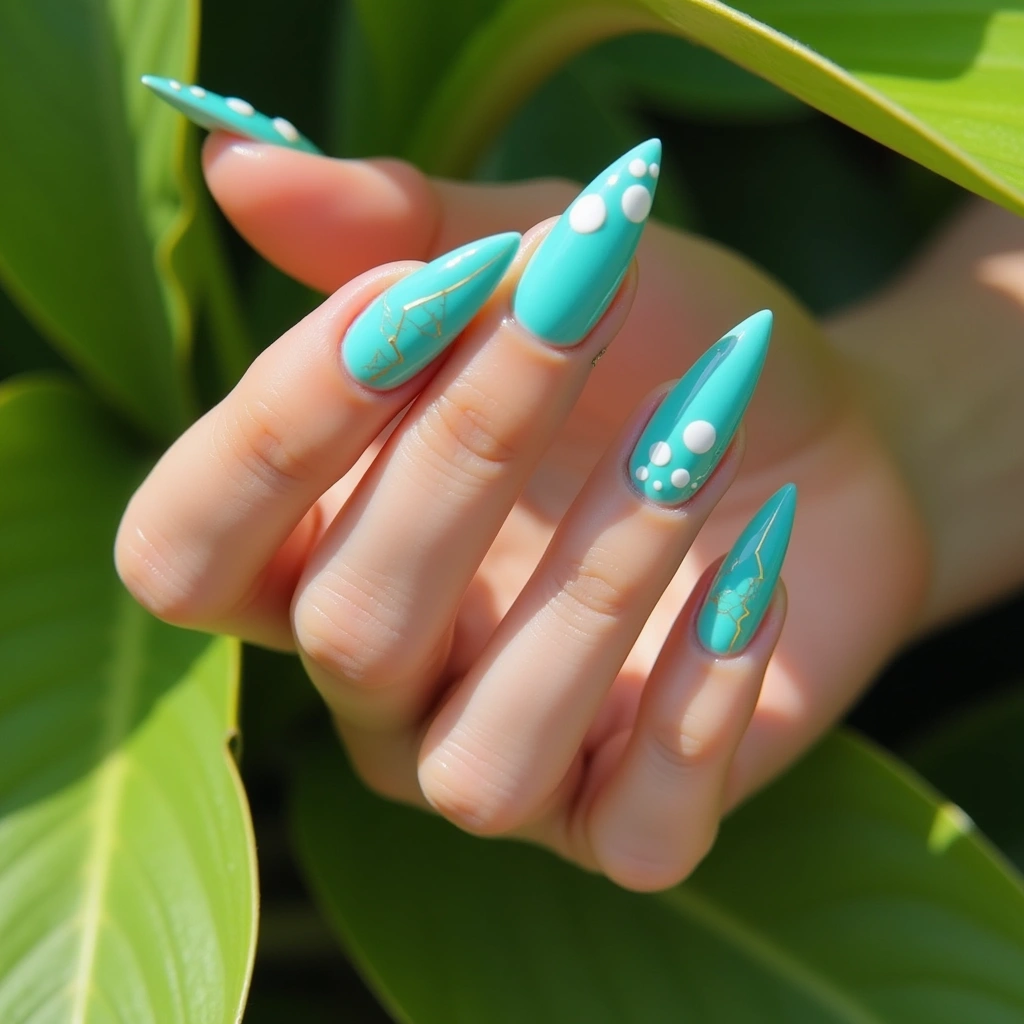 White Dots Gold Elegance