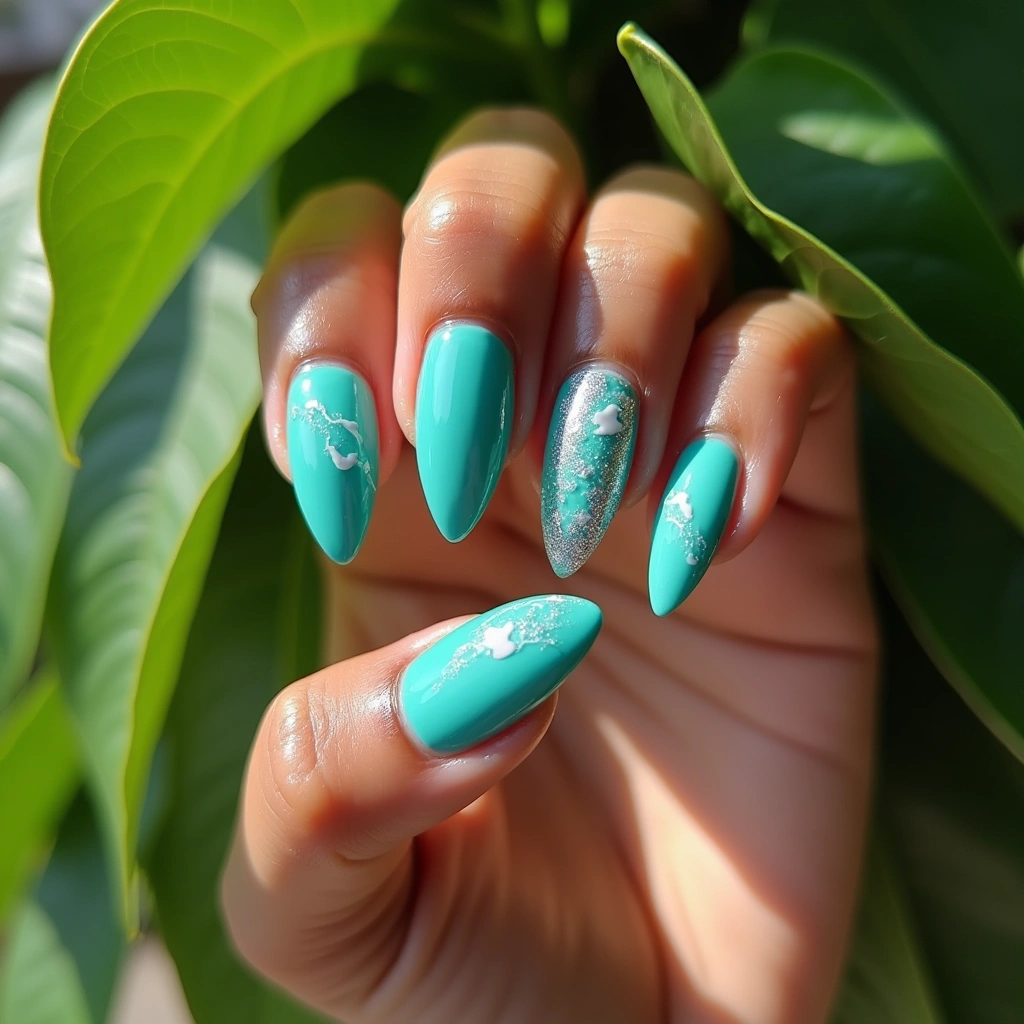 Teal Color Waves