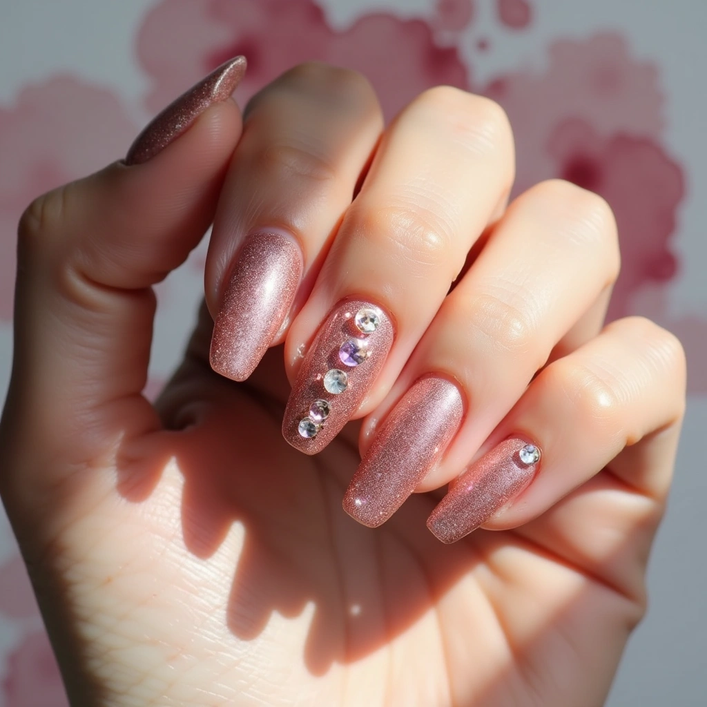 Feminine Acrylic With Rhinestones