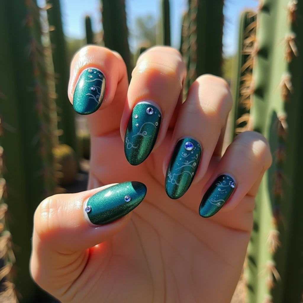Ocean-Inspired Acrylic With Rhinestones