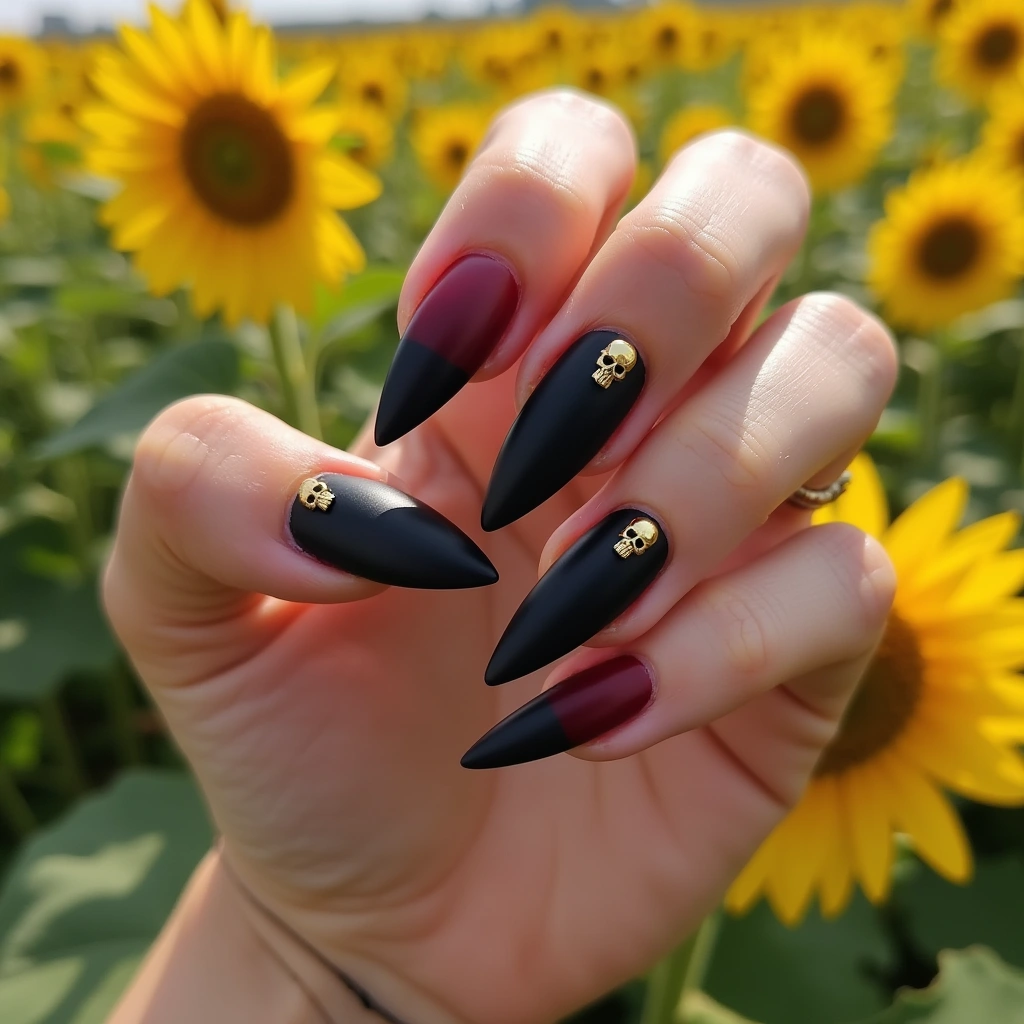 Gothic Red Skull Tips