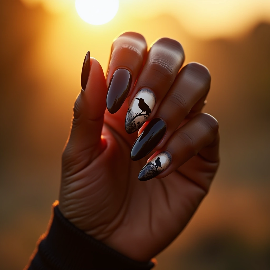 Gothic Raven Silhouette