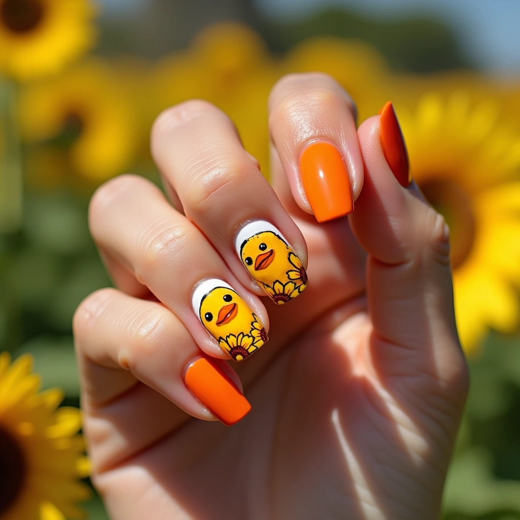 Cheerful Duck Y2K Sunflowers