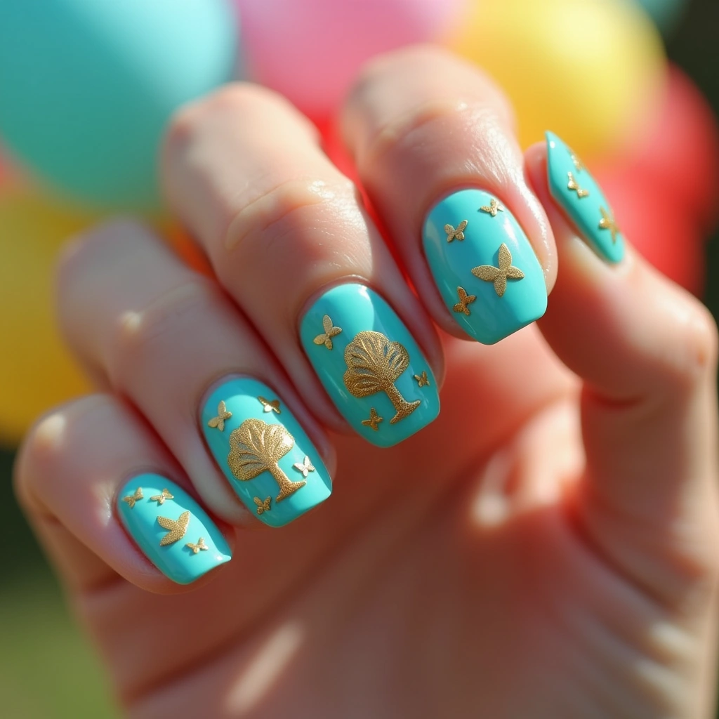Turquoise Golden Whimsy