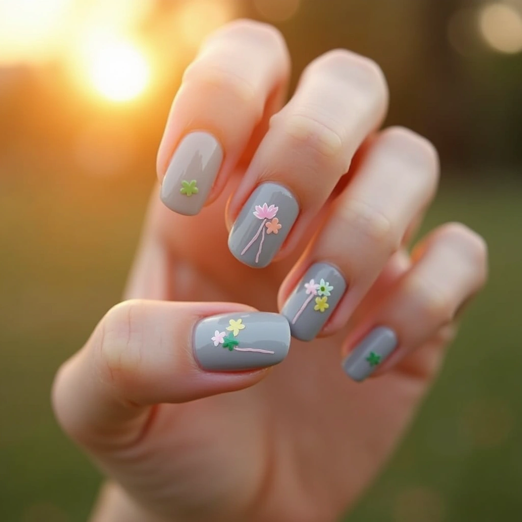 Subtle Gray Clovers