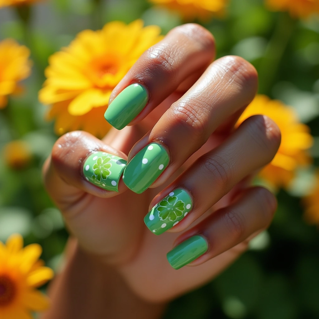 Whimsical Green Clover