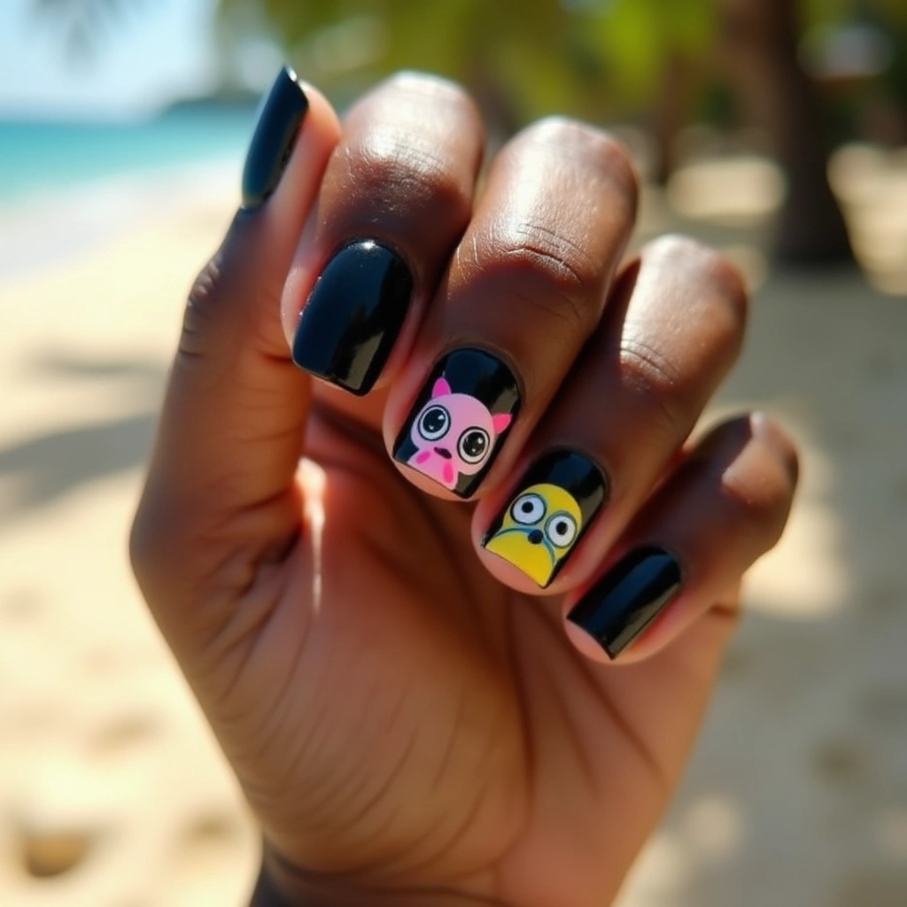 Cute Black Cartoon Pop