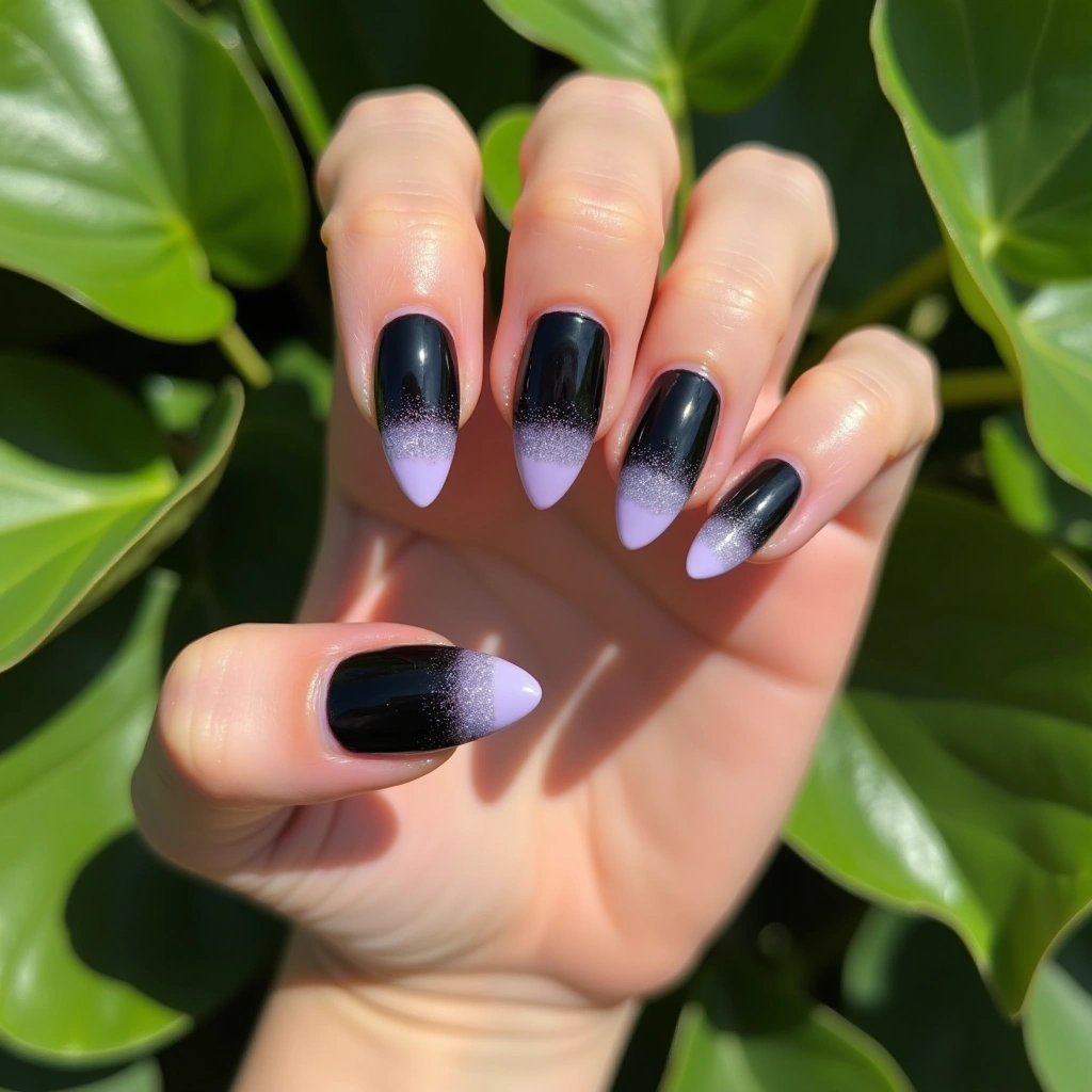 Cute Black Lavender Fade