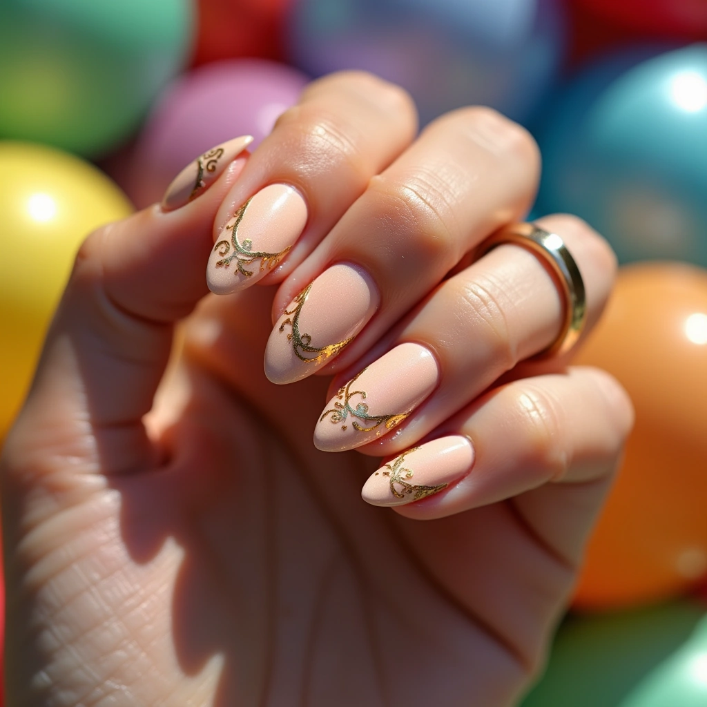 Peach Filigree Shine