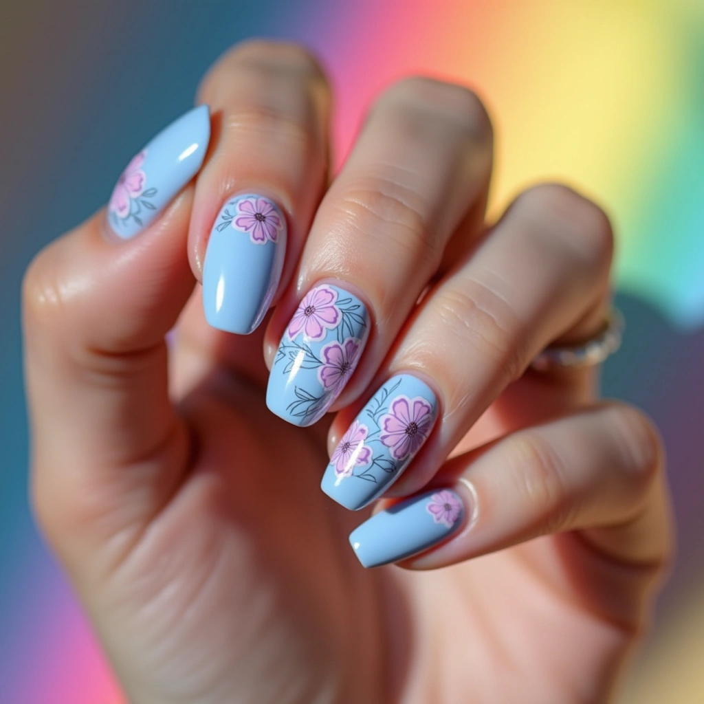 Floral Dusty Blue Bliss