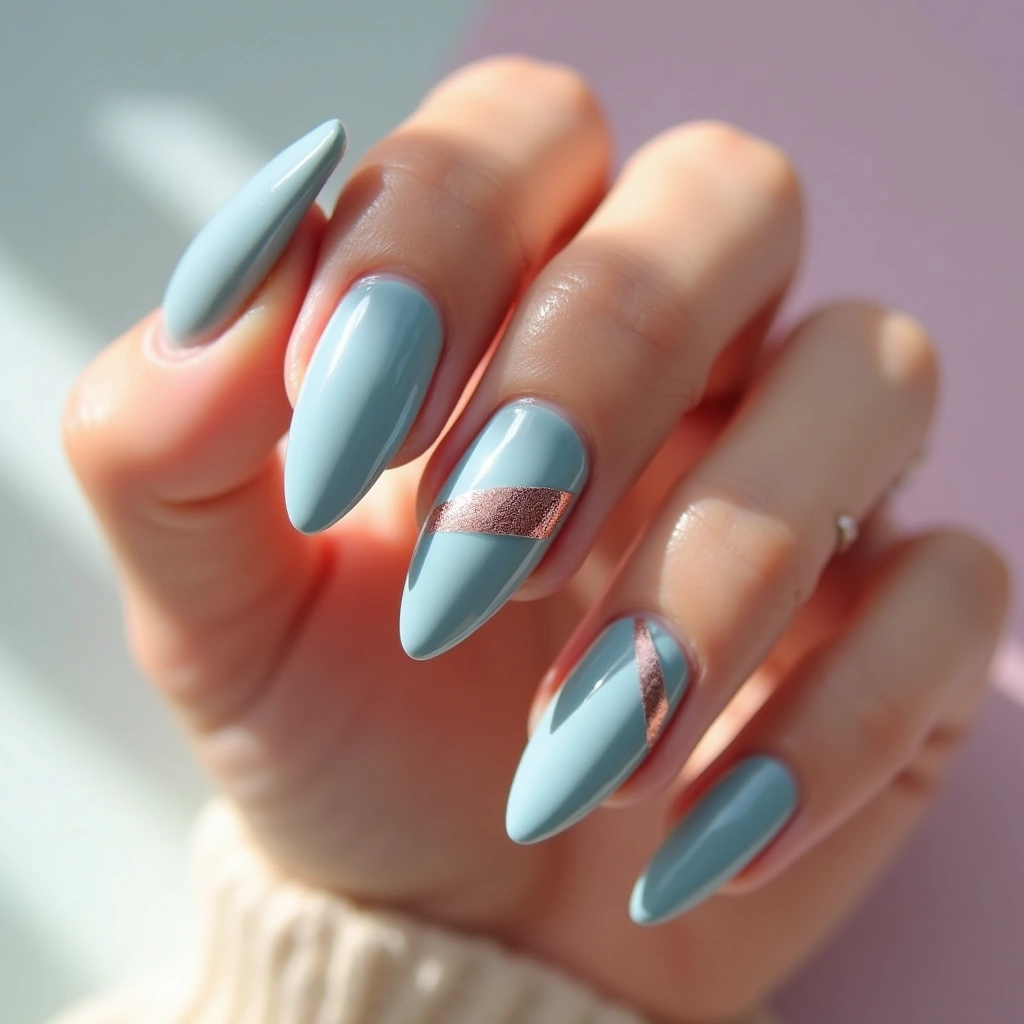 Dusty Blue Rose Stripe