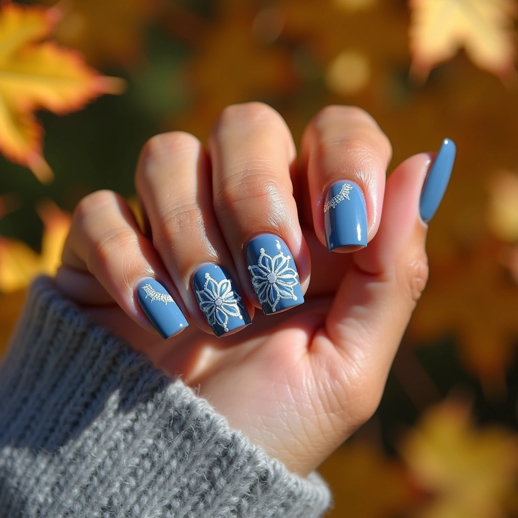 Boho Dusty Blue Mandala