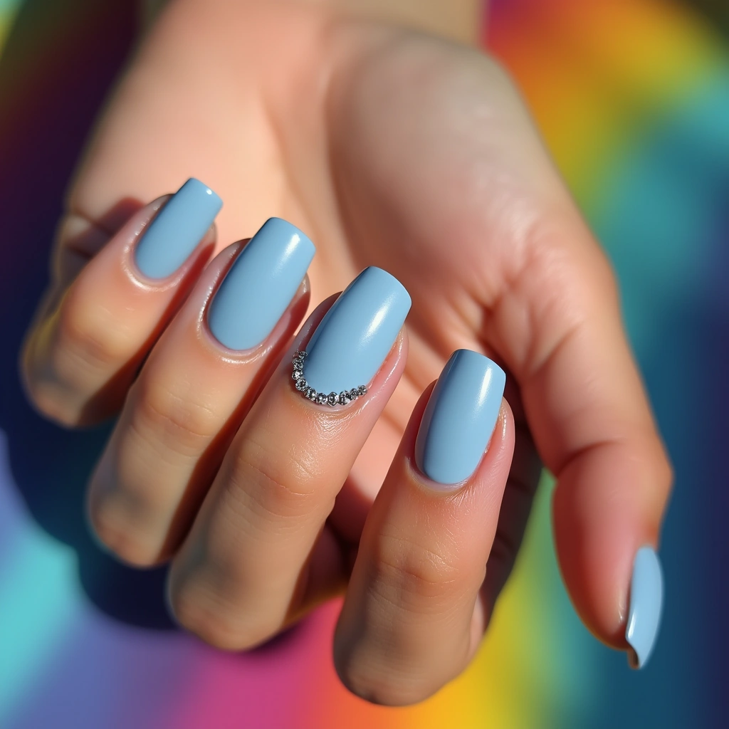 Glamorous Dusty Blue Shimmer