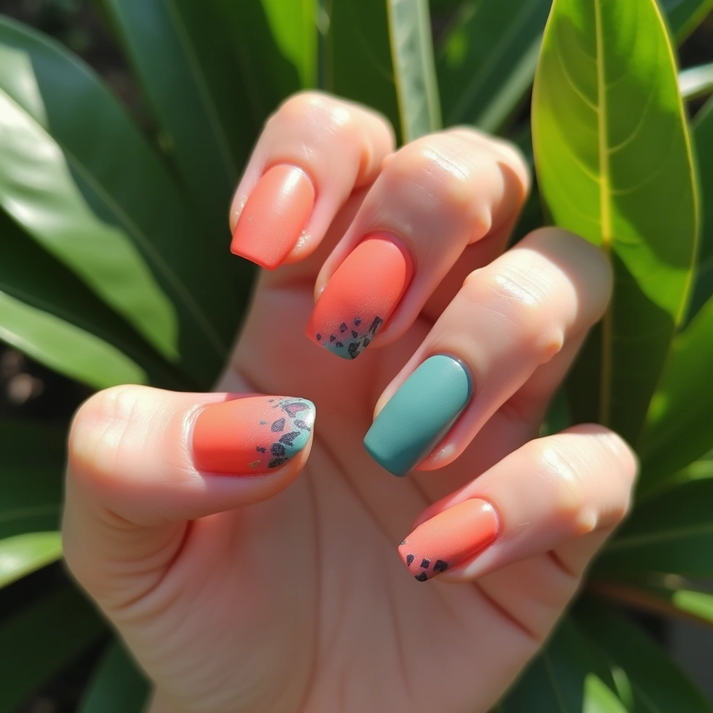 Geometric Coral Sunset
