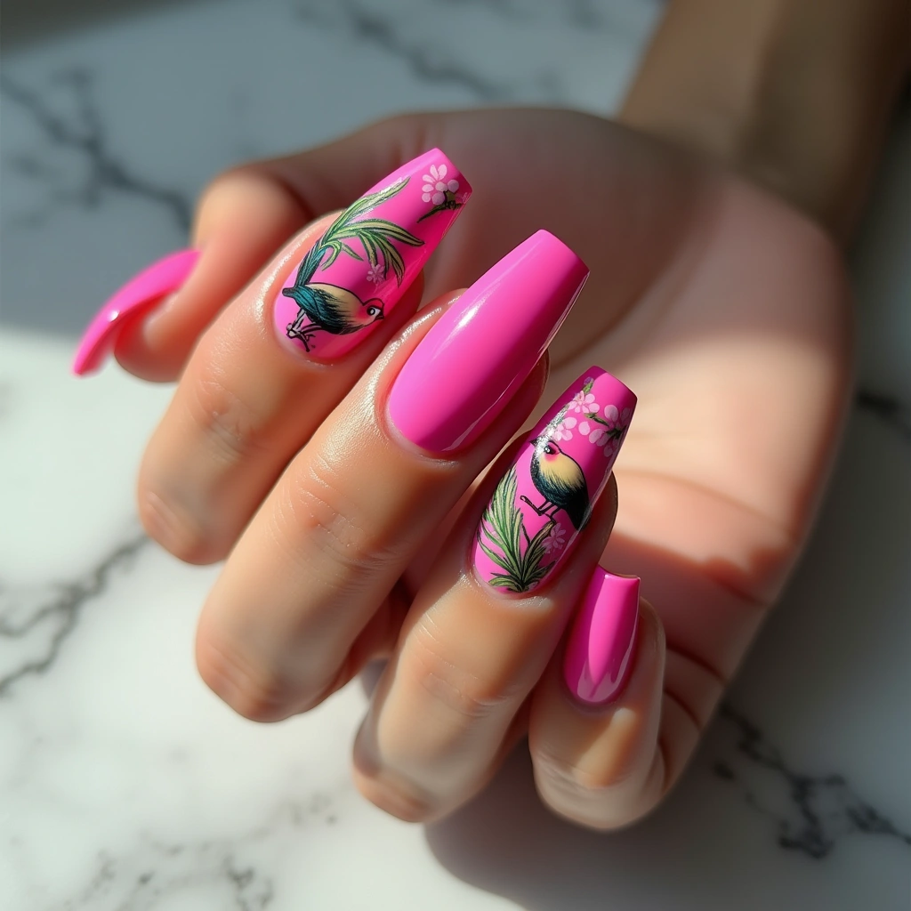 Pink Hawaiian Birds