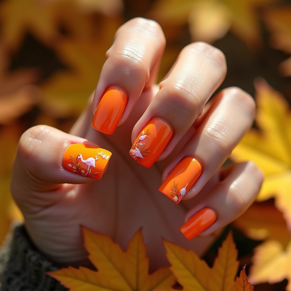 Orange Hawaiian Flamingos