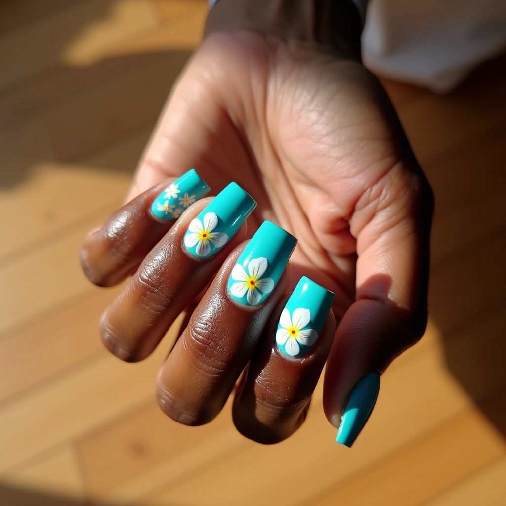 Turquoise Hawaiian Blossoms