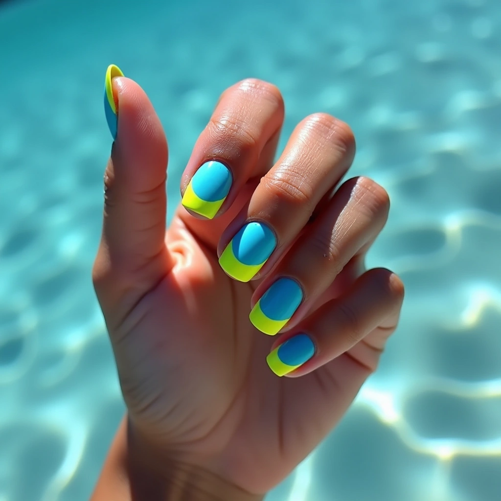 Vibrant Neon Blue Contrast